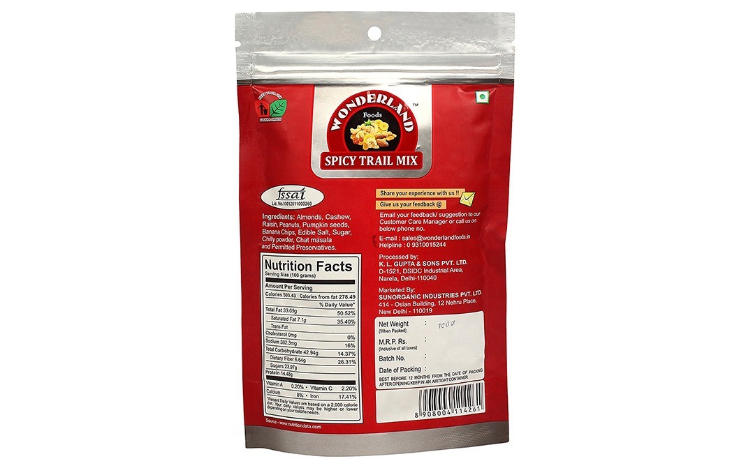 Wonderland Spicy Trail Mix    Pack  100 grams
